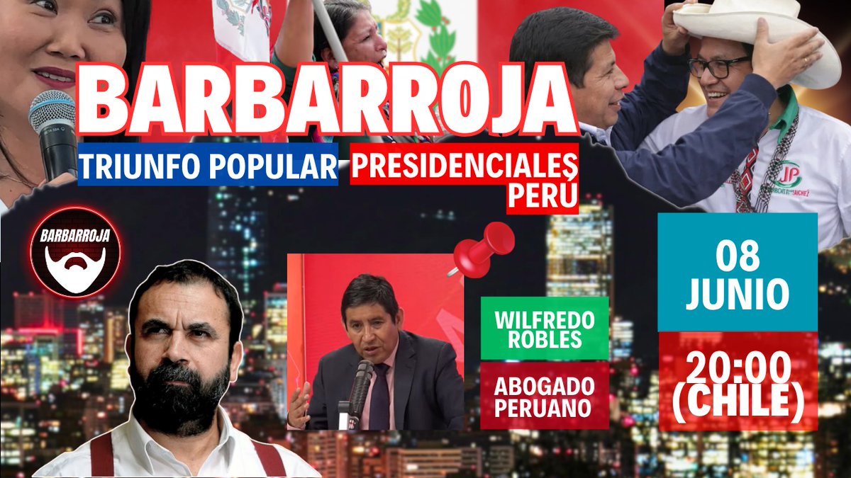 Hugo_Gutierrez_'s tweet photo. #Barbarroja | Perú: “Triunfa candidato popular Roberto Sánchez”

20.00hr

🎙 Invitado:
Wilfredo Torres, abogado peruano y defensor de Pedro Castillo. https://t.co/vCz8Ei0XSP