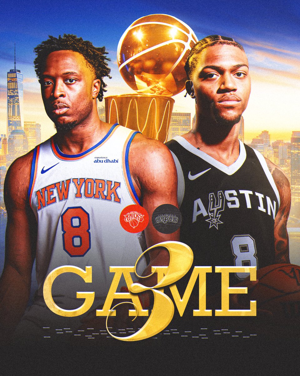 maxmakesdesigns's tweet photo. Can The Knicks Continue Their Momentum Into Game 3? 💫

::

@nyknicks @spurs @PlayoffBoundNYK @carterdbryant @NBA 

Wanted to feature the 8’s of both teams for Game 3 👀

#nba #newyorkknicks #sanantoniospurs #basketball #nbafinals https://t.co/NdjtzmsBv3