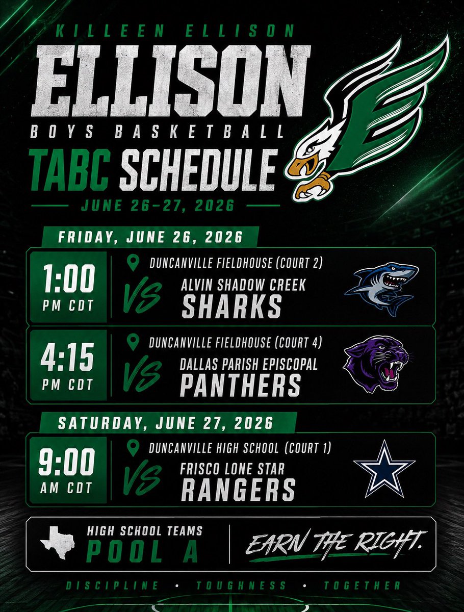 EHSBoys_BB's tweet photo. TABC Schedule!! 🦅🔥

@KilleenISD_ @KNCT_SPORTS @KDHsports @Tabchoops https://t.co/JWw6ohZYwg