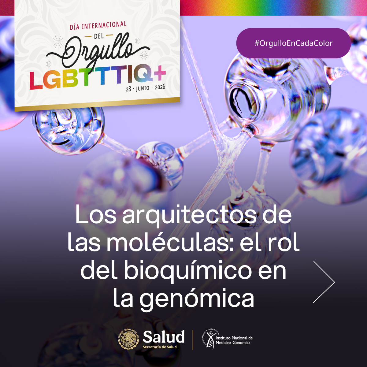 inmegen's tweet photo. ¿El DNA es sólo una secuencia de letras? 🧬

Spoiler: no. Es una estructura en 3D regulada por la química.

Hoy celebramos a quienes descifran este misterio. 👇

🟣 La ciencia también se pinta de #OrgulloEnCadaColor https://t.co/qX3kXDDfVs