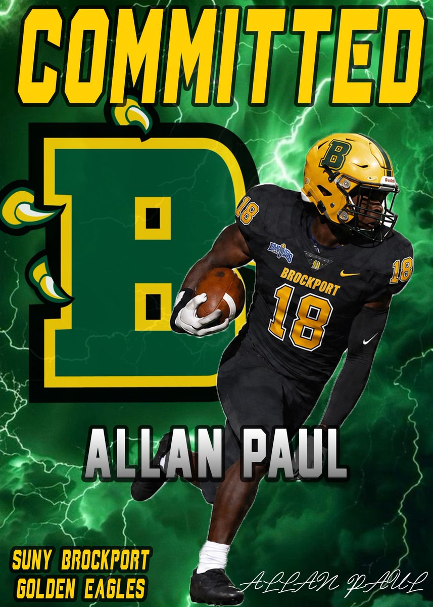 Allenpaul310's tweet photo. #AGTG I’m blessed to announce my committing to SUNY Brockport!! 
@coachmangone @CScott39 @CoachKD75 @ltaylor0304 @XX_Performance https://t.co/rRjWz0EGU8