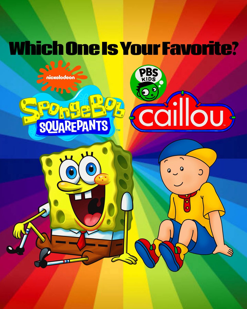 beanzbob2001's tweet photo. Which One Is Your Favorite, SpongeBob Or Caillou?

#SpongeBob #Caillou #Nickelodeon #Choose #PBSKids https://t.co/tl1OGDuqIK