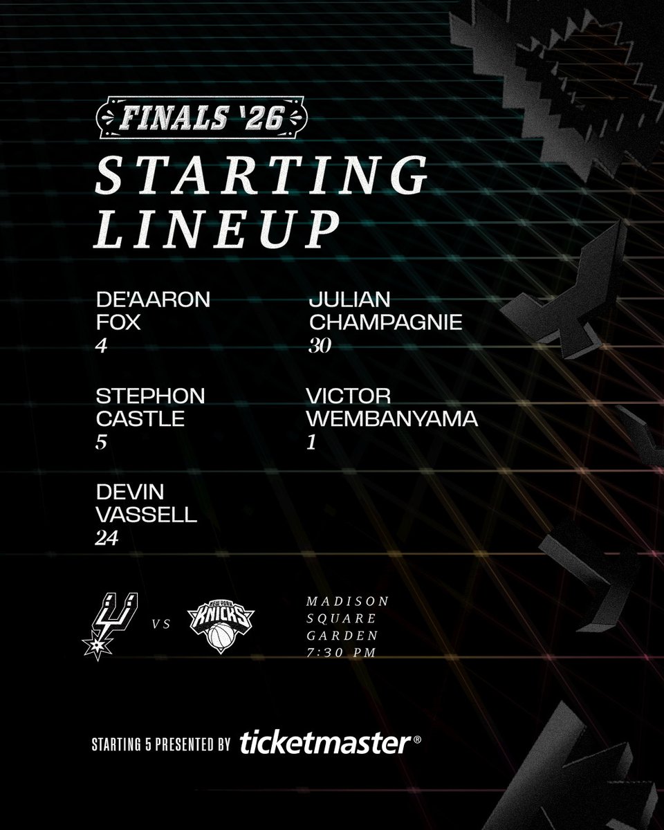 spurs's tweet photo. Starting 5️⃣

@Ticketmaster | #ad https://t.co/Kct4hKvGjO