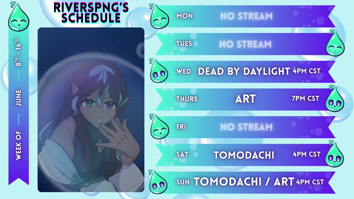 rivers_png's tweet photo. ALRIGHT
NEW WEEK NEW STREAMS
This week will be a little bit more tame than usual. we are having more relaxing than gremlin energy... maybe
Thursday will be a later stream just cuz i said so, i totally dont gotta go to court for arson. ANYWAYS wishing yall a good week https://t.co/7i02HSxwoY