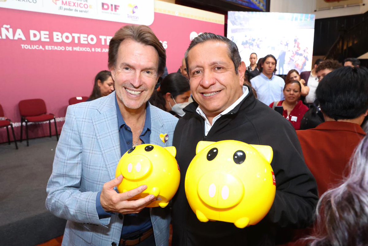PJEdomex's tweet photo. El Magistrado Presidente del Tribunal Superior de Justicia del Estado de México, Héctor Macedo García, participó en el arranque de la Campaña de Boteo Teletón 2026, encabezada por la Gobernadora Constitucional del Estado de México, Delfina Gómez Álvarez. https://t.co/5yER7SfexG