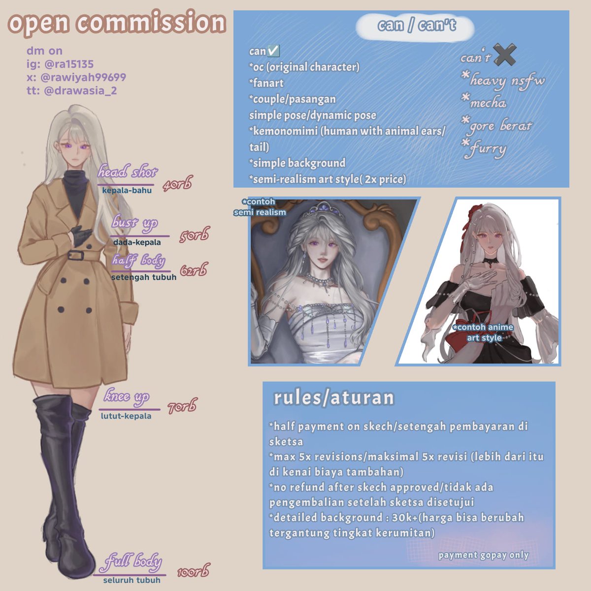 RaWiyah99699's tweet photo. Hii, aku open urgent comission 

Harga mulai 40 ribu, untuk couple 80% dan untuk semi realis jadi 2x

VGen:https://t.co/7D6n14UpPH…
Tiktok:https://t.co/zjt4LcTExu…

#comissonopen #comission #vgen #vgenartist #vgencomission #urgentcommiss https://t.co/yjuO4E0aS7