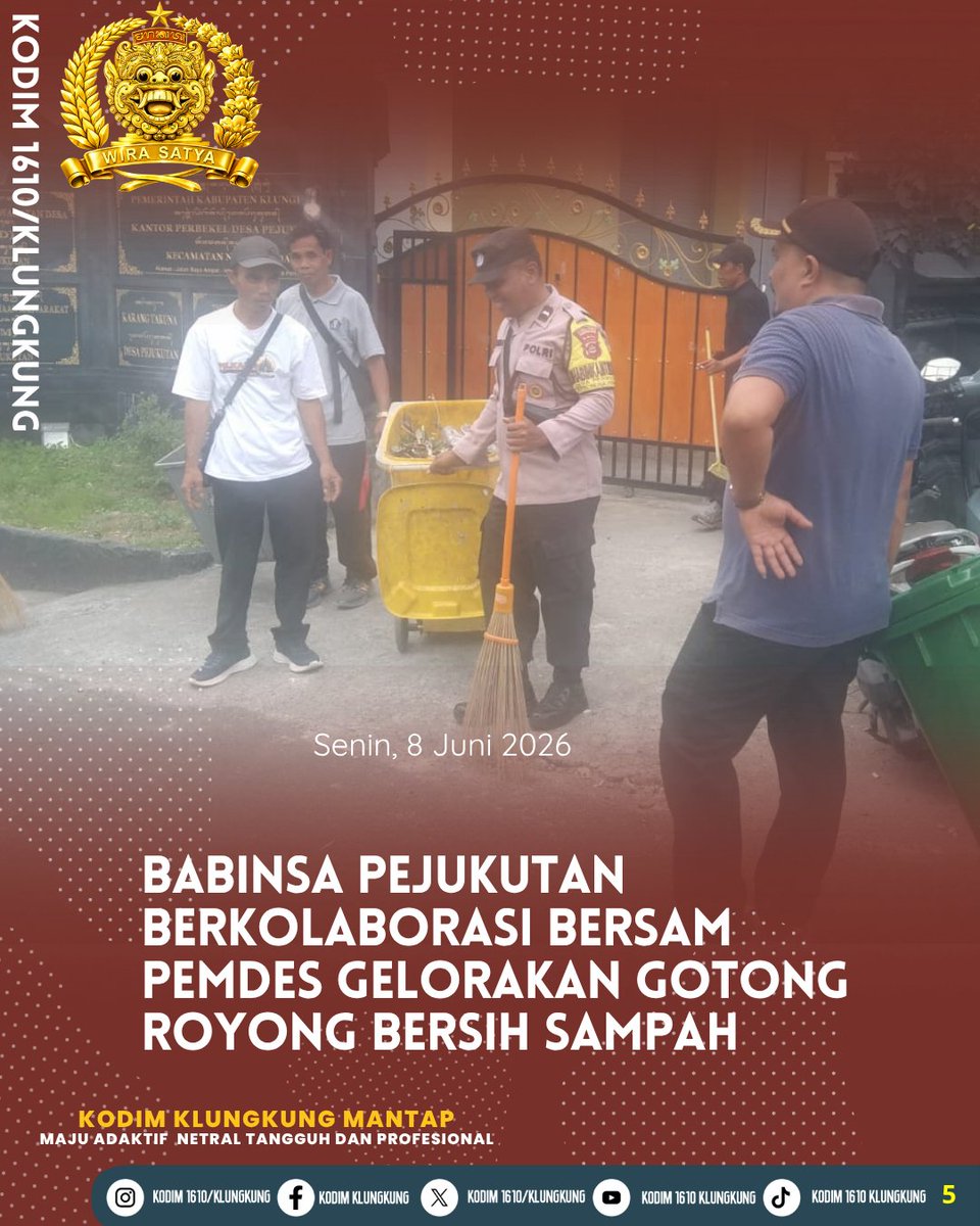 Dim1610klk's tweet photo. Gotong Royong Bersih Sampah, Babinsa Pejukutan Gaungkan Semangat Bung Karno Dukung Kebersihan Lingkungan https://t.co/60sVDa2Hda