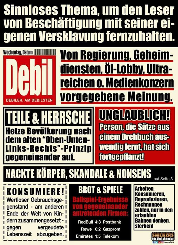 DemianDevile's tweet photo. @LUMPENPAZIFIST Das ist ja der Witz, sie merken es nicht, sonst würden sie die Bild (es ist keine Zeitung) nicht lesen. https://t.co/sBGqPxnHuH