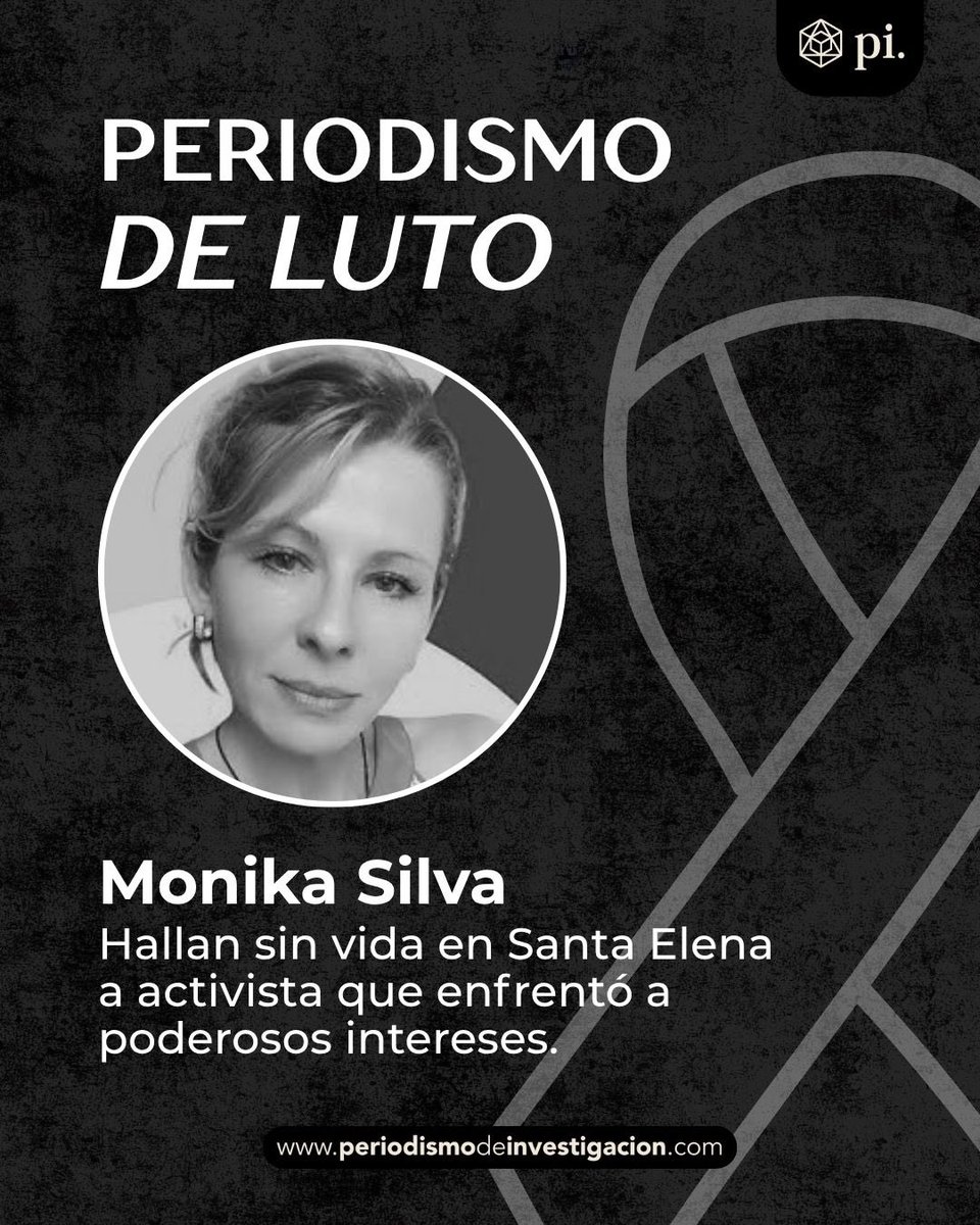 Pinvestigacion3's tweet photo. Con profundo dolor despedimos a Monika Silva Koniuszek, (@mejoresdiasEC) una mujer valiente que dedicó su vida a denunciar la corrupción, defender la verdad y acompañar las luchas de las comunidades de Santa Elena.

Su partida deja una herida inmensa y a dos pequeñas sin el abrazo de su madre.

Ante la noticia de que fue hallada sin vida en su hogar, exigimos que las circunstancias de su muerte sean investigadas de manera exhaustiva, independiente y transparente.

Que su voz, su coraje y su compromiso con la justicia no sean silenciados por el olvido.

Descansa en paz, Monika. 🕊️
