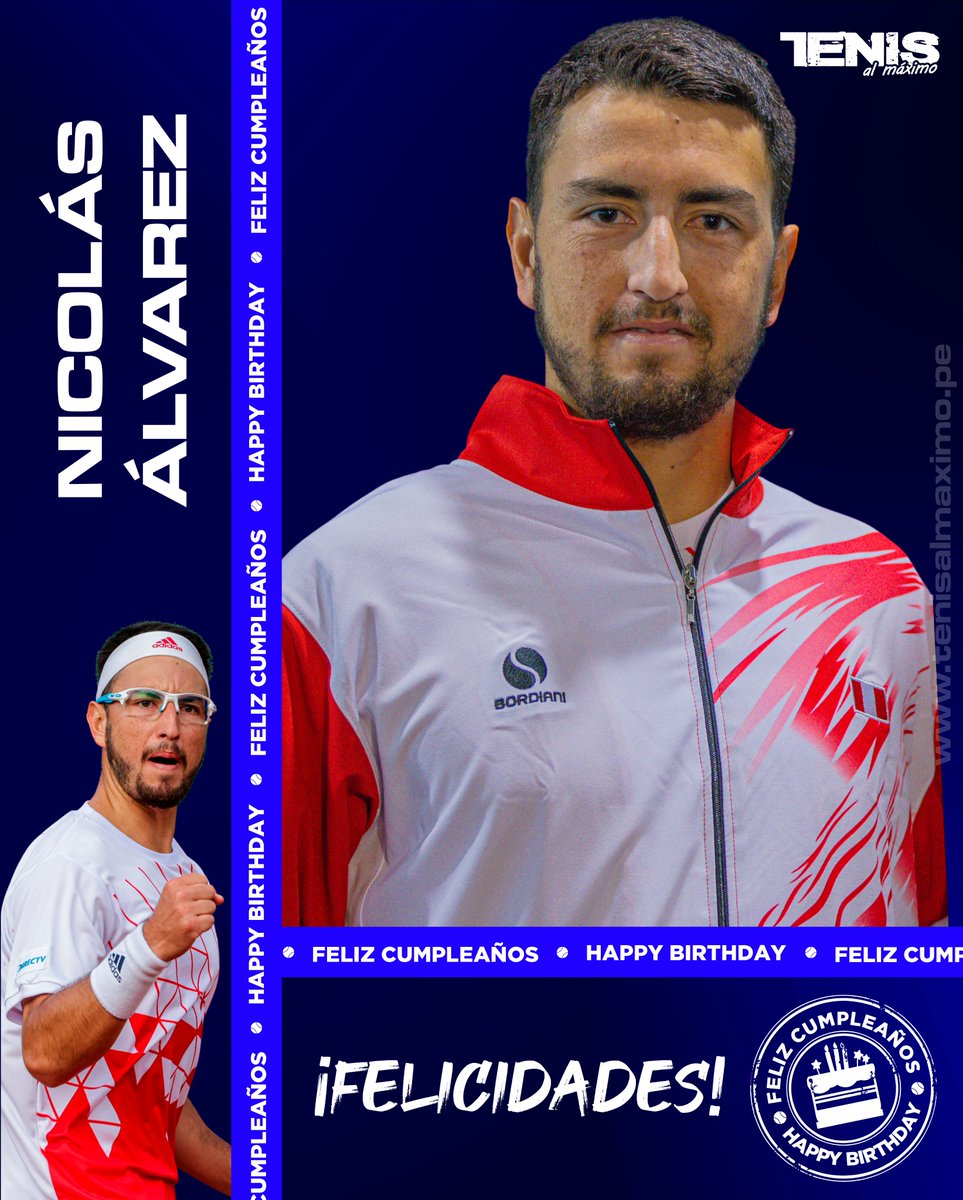 Tenisalmaximo's tweet photo. #Birthday  |  Saludos a Nicolás Álvarez en su día 🎂🎾🇵🇪
Desde nuestra redacción extendemos un cordial saludo a Nicolás Álvarez, extenista profesional y exintegrante del equipo peruano de Copa Davis, actualmente radicado en Argentina.
¡Que disfrutes al máximo de tu día, Nico! https://t.co/5Xbu6jE9NV