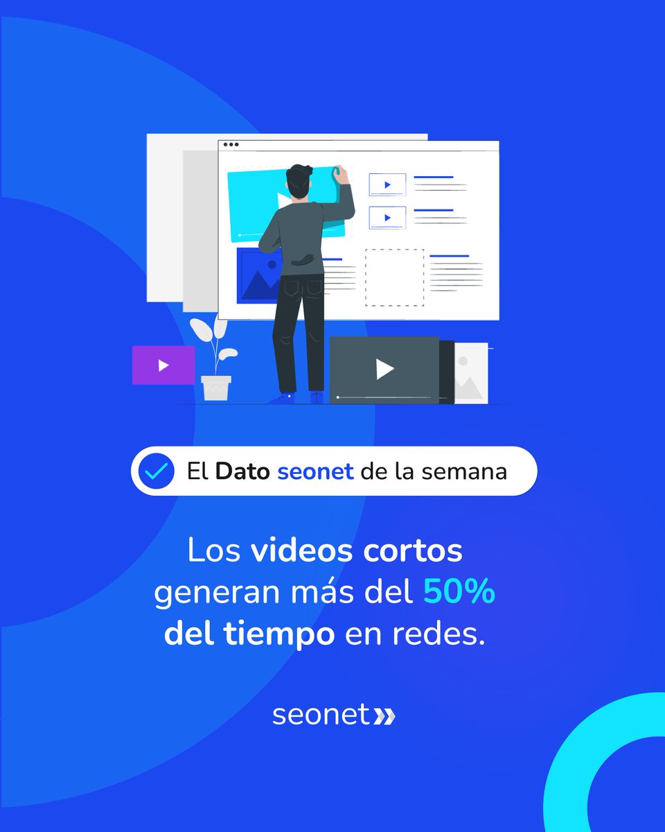 seonetdigital's tweet photo. El consumo de #contenido cambió.
Hoy, el #formatovideo domina la atención.
Según reportes recientes de #Meta, el contenido en #videocorto es el principal motor de #engagement.

Adaptar la #estrategiacreativa ya no es opcional. https://t.co/eDsN7EWPW2