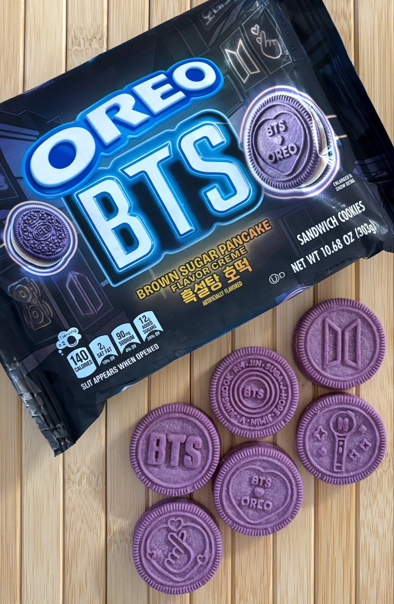 kayeisme's tweet photo. my BTS Oreos got delivered. finally, some affordable merch I can get my hands on! lol. the hotteok flavor smells delicious, but they are just too sweet for me. still, the cookie designs are very cute, and I’m happy I got to try them. https://t.co/W2YZ2GWxo7