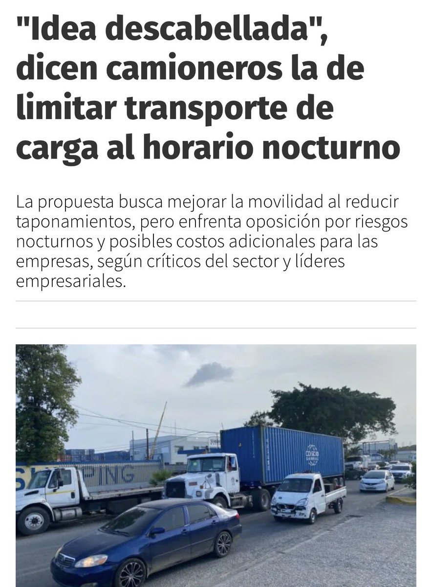 EladioContreras's tweet photo. Creemos que la Digesett y el Intrant deberían hacer cumplir las normativas de tránsito en RD de los vehículos pesados…y. https://t.co/I5wK3xTztY