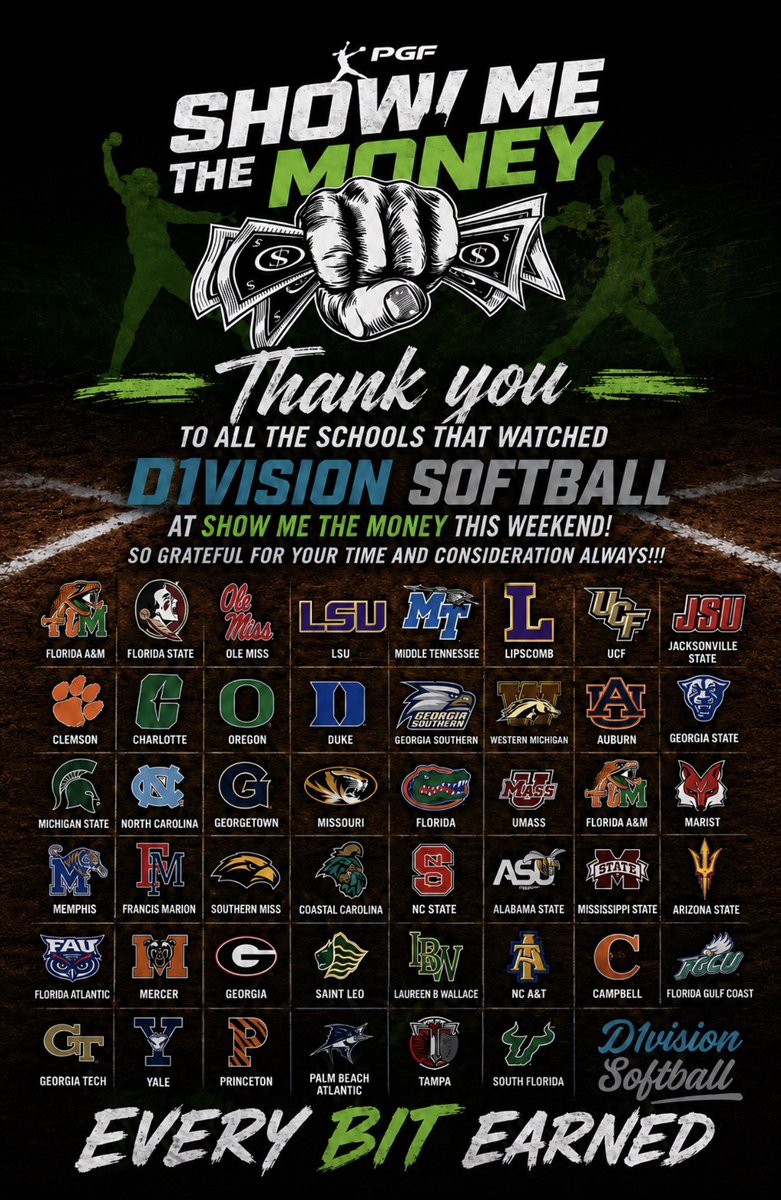 d1vision_sb's tweet photo. 𝐓𝐡𝐚𝐧𝐤 𝐲𝐨𝐮 𝐜𝐨𝐚𝐜𝐡𝐞𝐬 𝐟𝐨𝐫 𝐰𝐚𝐭𝐜𝐡𝐢𝐧𝐠 𝐃𝟏𝐕𝐈𝐒𝐈𝐎𝐍 𝐬𝐨𝐟𝐭𝐛𝐚𝐥𝐥 𝐭𝐡𝐢𝐬 𝐰𝐞𝐞𝐤𝐞𝐧𝐝 at 
Show me the money!!!! 

We are so grateful for you all!!! 
@LineDsoftball @PGFnetwork 

Up next, TOP GUN INVITATIONAL & Bombers Invitational. 

#EveryBitEarned | #BetOnUs