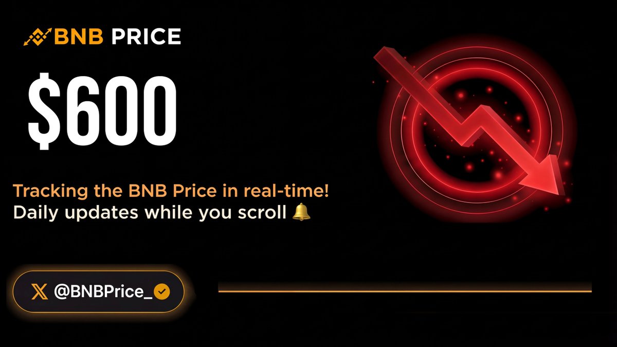 BNBPrice_'s tweet photo. 🔴 #BNB Price: $600 https://t.co/140UHuUgwO