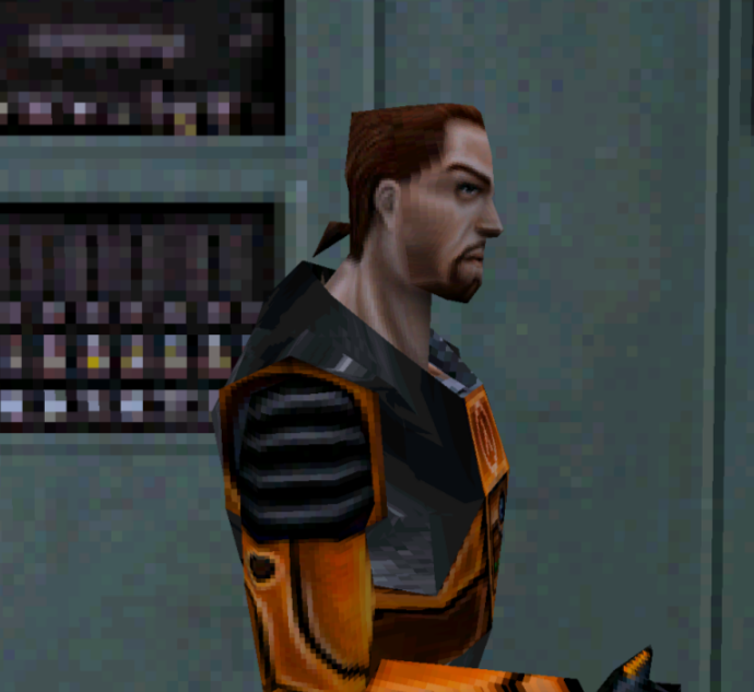 DJKhaledThe3rd's tweet photo. @realsp00kface also for some reason his ponytail is just gone in hl2 despite nothing else being changed to the model geometry https://t.co/2bTMTTLHsm