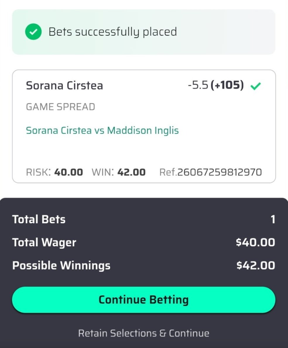 TyTranPicks's tweet photo. 6/9/26 WTA London

Two plays for Queens:

Mika Stojsavljevic +5.5 (+115) vs Marta Kostyuk.
The clay-to-grass transition is brutal. Kostyuk just played a grueling clay season — 17-match win streak, titles in Rouen and Madrid, a semifinal run at Roland Garros. That is an enormous physical and mental workload. Now she has to flip her footwork, adjust her timing, and trust her movement on a completely different surface in a matter of days. Even elite players struggle with this transition.
Grass is already Kostyuk's worst surface statistically. Coming off a deep clay run, her chances of a blowout win are even lower. The clay-to-grass transition note strengthens the Stojsavljevic case significantly. Kostyuk's legs and timing are unlikely to be sharp in her first match back on grass after that marathon clay swing.

Sorana Cirstea -5.5 (+105) — Cirstea is ranked #18, just made Roland Garros QF, and has won 8 of her last 10. Inglis is #151 and 6-25 career vs. top-100 opposition.
Getting plus money on a top-20 player to cover a gettable spread against a qualifier.