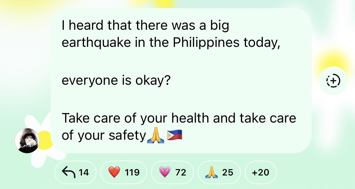 Heejun_Archives's tweet photo. 🐰📝 20260608 #HEEJUN
 Instagram Channel Update Ი ᰍ ݃ ݁ᣟ݂

🔗: https://t.co/VvLuvX7U9L

Kwon Heejun checking on PH fans following the earthquake that occurred on June 8, 2026 (Monday).

A powerful magnitude 7.8 earthquake struck Mindanao, Philippines, at around 7:30 AM. The earthquake occurred during school flag ceremonies, when many students were gathered in open fields. It was also before the opening hours of most malls and establishments (9:00–10:00 AM), while many people were still commuting to work and were in open areas.Despite this unfortunate event,  many people were protected during the incident. 

While aftershocks are still expected, fear and anxiety continue to affect many communities. Let us keep everyone in our thoughts and prayers and hope for the safety and well-being of all those affected.

Stay safe, PH Heemangdan! 

 #KWON_HEEJUN #권희준
