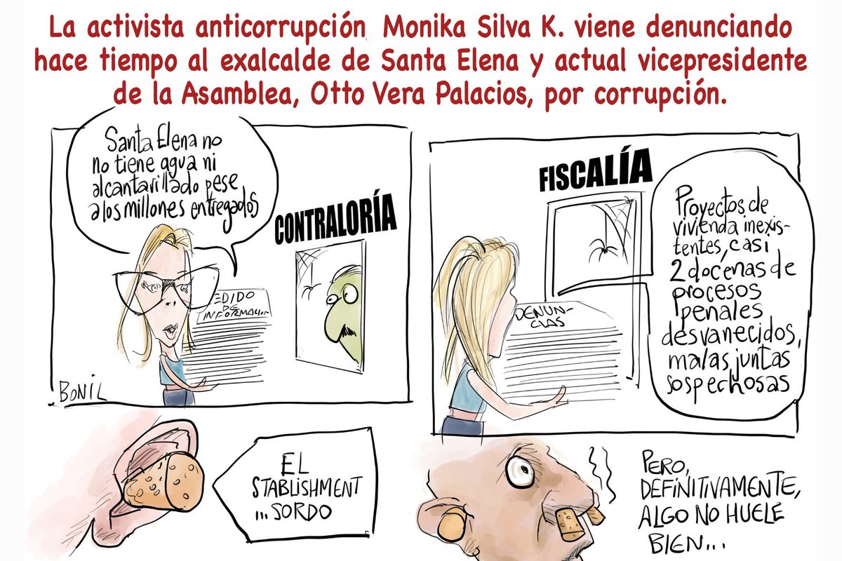 bonilcaricatura's tweet photo. Encontraron muerta a la valiente activista Monika Silva @mejoresdiasEC  Aún no se esclarecen las circunstancias. Pero el mejor homenaje a ella sería que retuiteemos sus posts. Ella investigaba y denunciaba la enorme corrupción en Santa Elena y la desidia en @ContraloriaECU https://t.co/ezLoCj0kv8