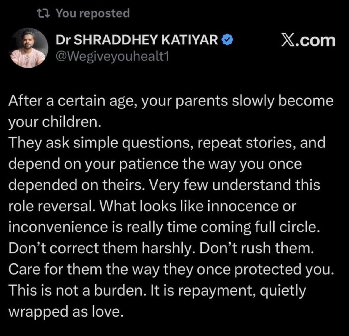 ValaAfshar's tweet photo. If you are fortunate to be with elderly parents, then this is golden advice https://t.co/QrWefnoQr6