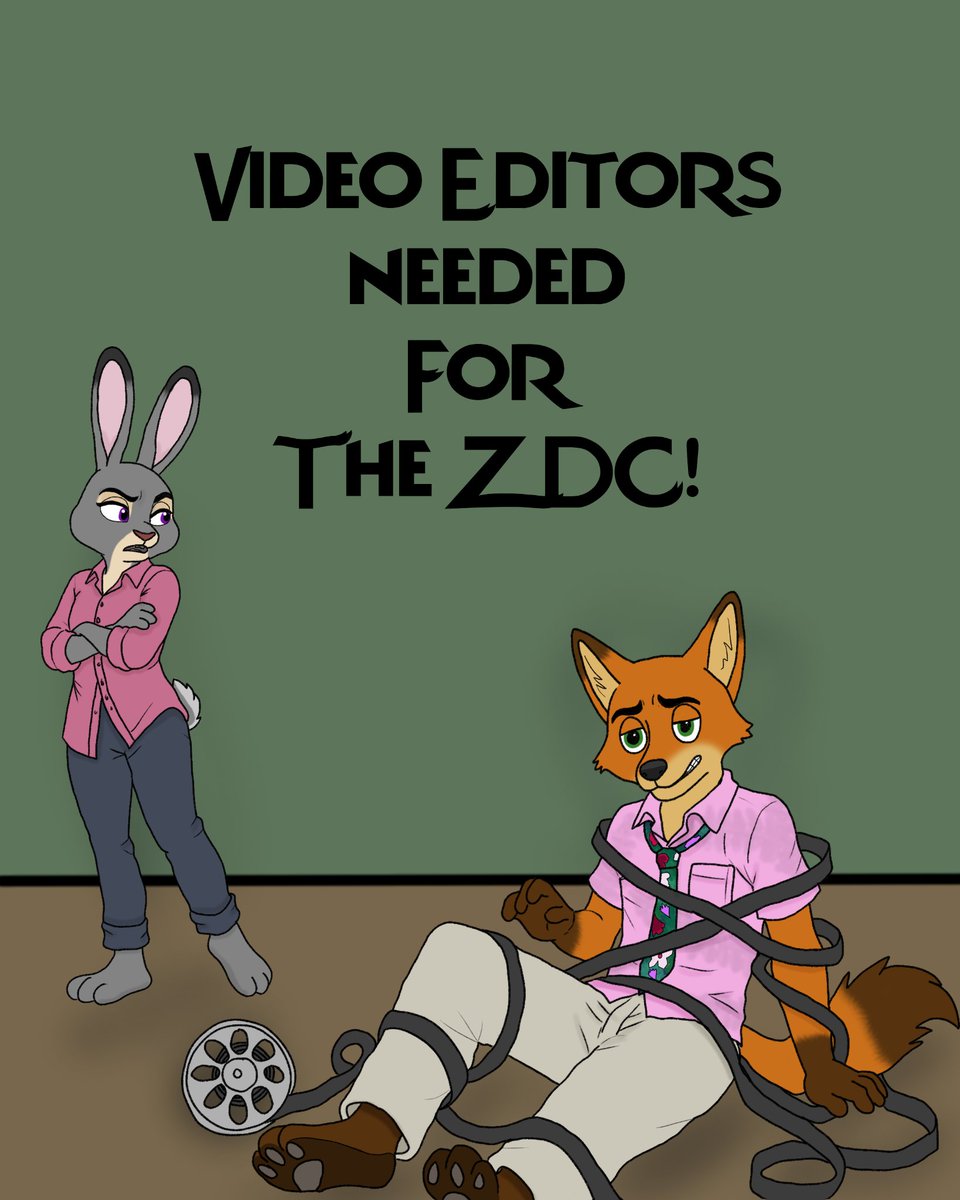 Zootopia_News's tweet photo. The ZDC Needs Video Editors!

Come one! Come all! The ZDC needs your help! Are you a video editor who can save the ZDC and Nick Wilde? If so! Shoot us an email to join the ZDC!

zootopiadubbers@gmail.com

https://t.co/d1j8OaQp80 https://t.co/KTe4Ij25Un