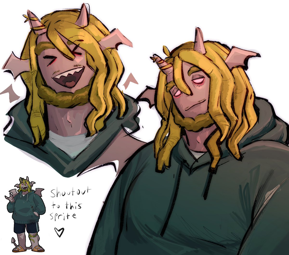 oh_how_divine's tweet photo. Old Stu art I just forgot to post. 

I love his laughing spritehe's so damn cute
#stu #monsterprom #stumonsterprom https://t.co/2H9PILZYX5