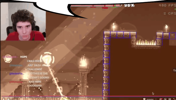 Conix69's tweet photo. If your ever playing robtop travel apperently theres a bug where u cant buffer this orb. U can buffer it in the real level but not here for some reason! So watch out! https://t.co/KMJD1BiPfw