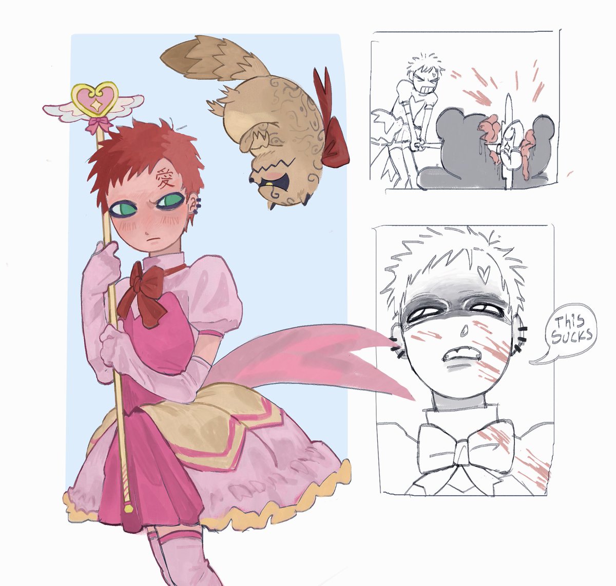 chubbyrattttt's tweet photo. Mahō shojo Gaara <3

I’ve seen a lot of cute gaaras this week, this is my contribution! https://t.co/RG9YRW4xte