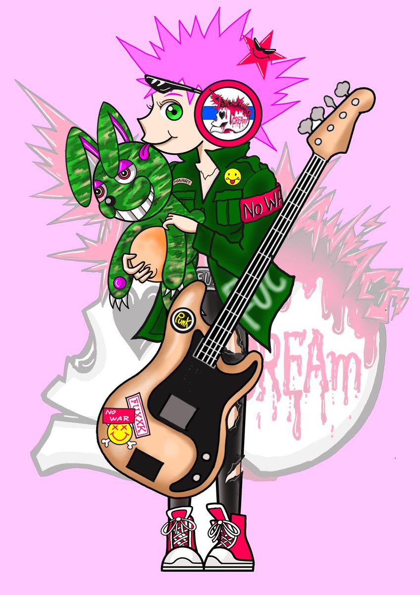 dlts130's tweet photo. オハロック🎵ロックの日
   
うちゃ子the iDOL❣️
🎸ロンドンパンクバンド
🎼PSYCHO MANIACS CREAm♫
🎙️Vo.シンディ
🎸ペイジ
🎸ニッキー
🥁キャシー
#リーダーズ #うちゃ子 https://t.co/PppcC5xzek