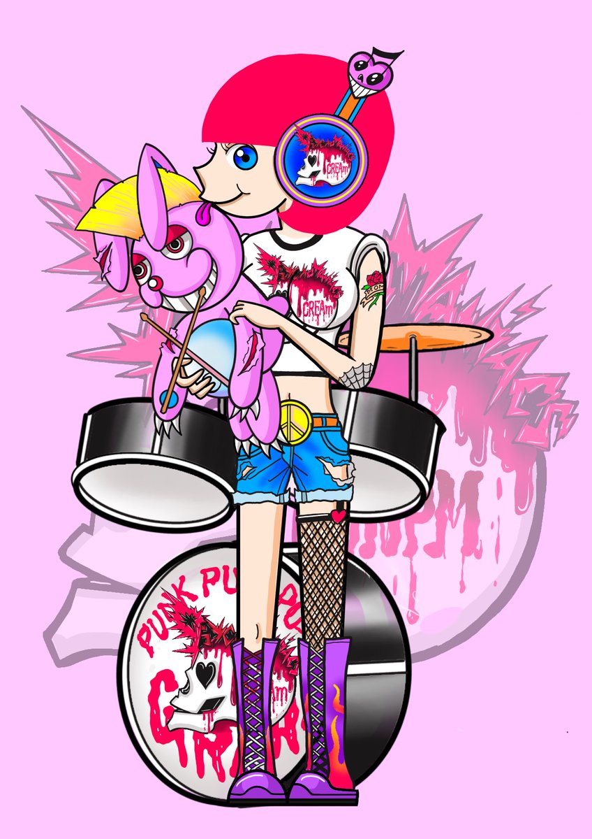 dlts130's tweet photo. オハロック🎵ロックの日
   
うちゃ子the iDOL❣️
🎸ロンドンパンクバンド
🎼PSYCHO MANIACS CREAm♫
🎙️Vo.シンディ
🎸ペイジ
🎸ニッキー
🥁キャシー
#リーダーズ #うちゃ子 https://t.co/PppcC5xzek