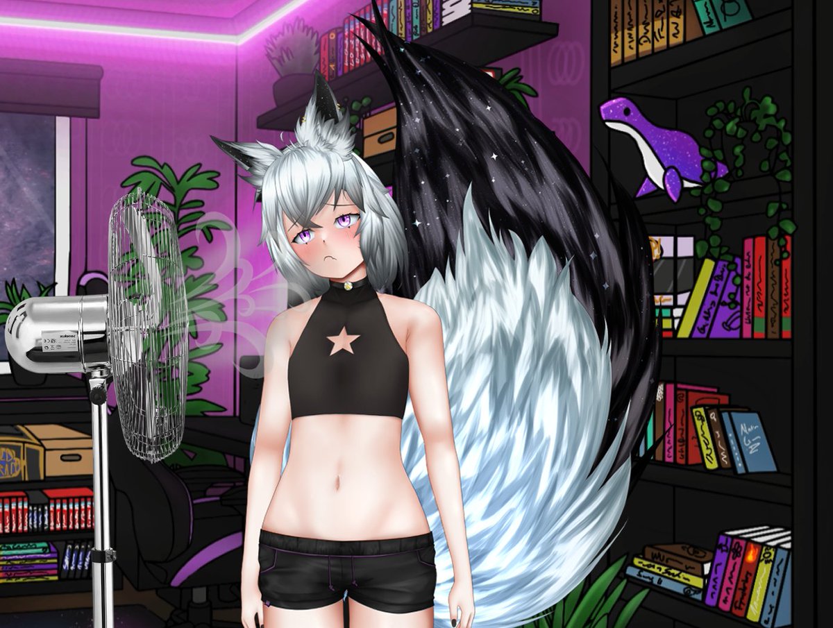 HeyItsVstar's tweet photo. It's so hot in my room rn!!! 😭🫠🔥

💜₊✩‧₊ #Vtuber #VtuberEN #Foxtuber #Femboytuber ₊✩‧₊💜 https://t.co/D203wBj9Dz