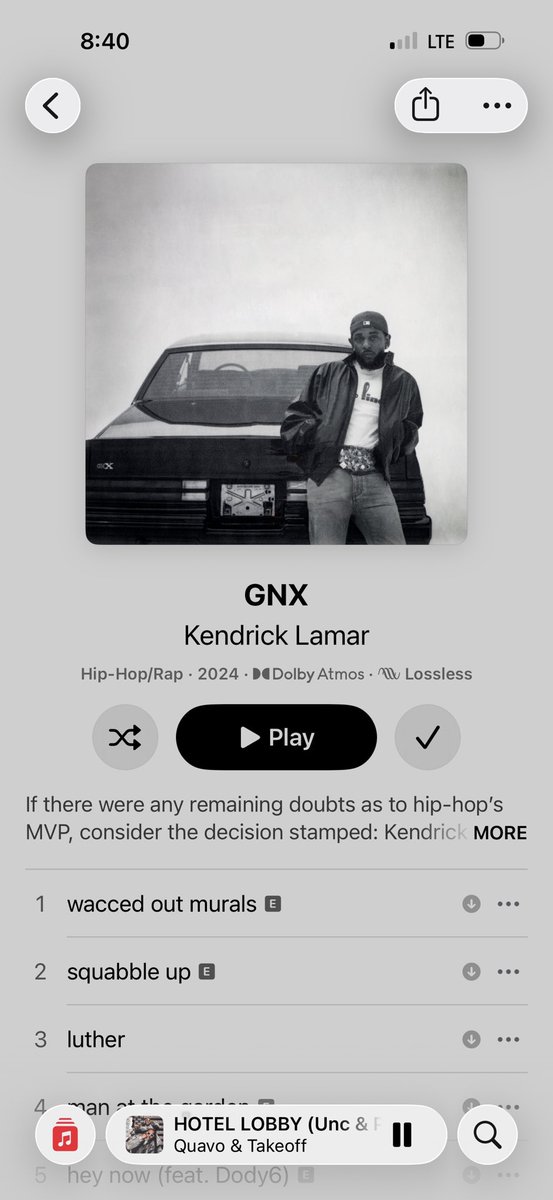 kyngkinte's tweet photo. The west coast understands that less is actually way more than you could hope for.

Who needs a plethora drop when you can put your best smacks on an album, drop &amp; watch the world go crazy, have a successful tour &amp; chill out for a little.

GNX-12 tracks. CHROMAKOPIA-14 tracks https://t.co/obeQM870SA