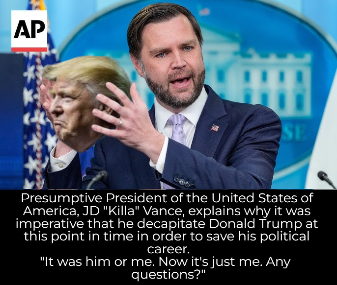 CzarCheeto's tweet photo. @JDVance "Two weeks".

How many times have we heard "two weeks" out of that sphincter muscle of a mouth, now, ass-licker? Half dozen? Dozen? I hear you're practicing voodoo in your backyard now? Sticking pins in dolls &amp; sacrificing chickens? Anyone we know? https://t.co/2Te2CQh399