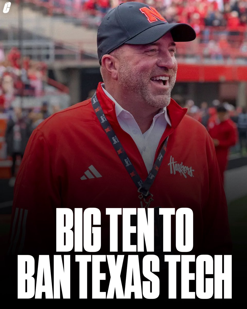 CFBAlerts_'s tweet photo. Big Ten officials are expected to discuss in the upcoming days a league-wide mandate to not play Texas Tech in any sports.

This is after Nebraska AD Troy Dannen told his staff today that they aren't allowed to schedule Texas Tech. 😳 https://t.co/enl8VJR9Zd