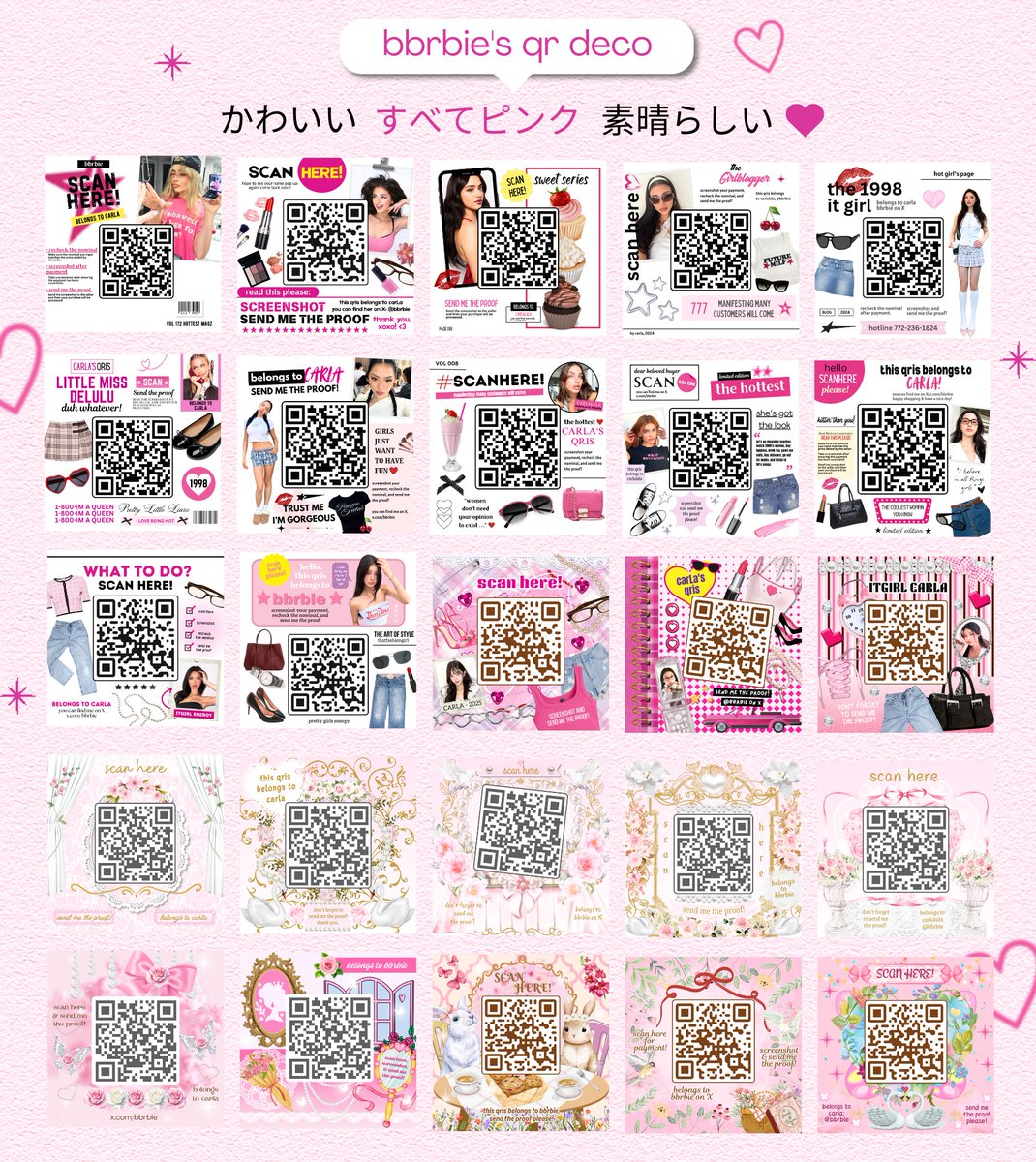 bbrbie's tweet photo. hari ini aku open kembali ya untuk layout &amp; qr deco by request! yg berminat jajan bisa langsung chat di tele biar aku fastrep <33 https://t.co/QhGrgjRRry