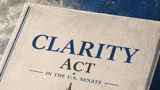 coinbureau's tweet photo. 🇺🇸 JUST IN: WHITE HOUSE TO HOST HIGH-STAKES TALKS ON THE CLARITY ACT

White House officials will meet with law enforcement groups on Wednesday to resolve concerns that key provisions of the Clarity Act could weaken efforts to combat illicit finance, per Eleanor Terrett. https://t.co/RuA0nEcjgR
