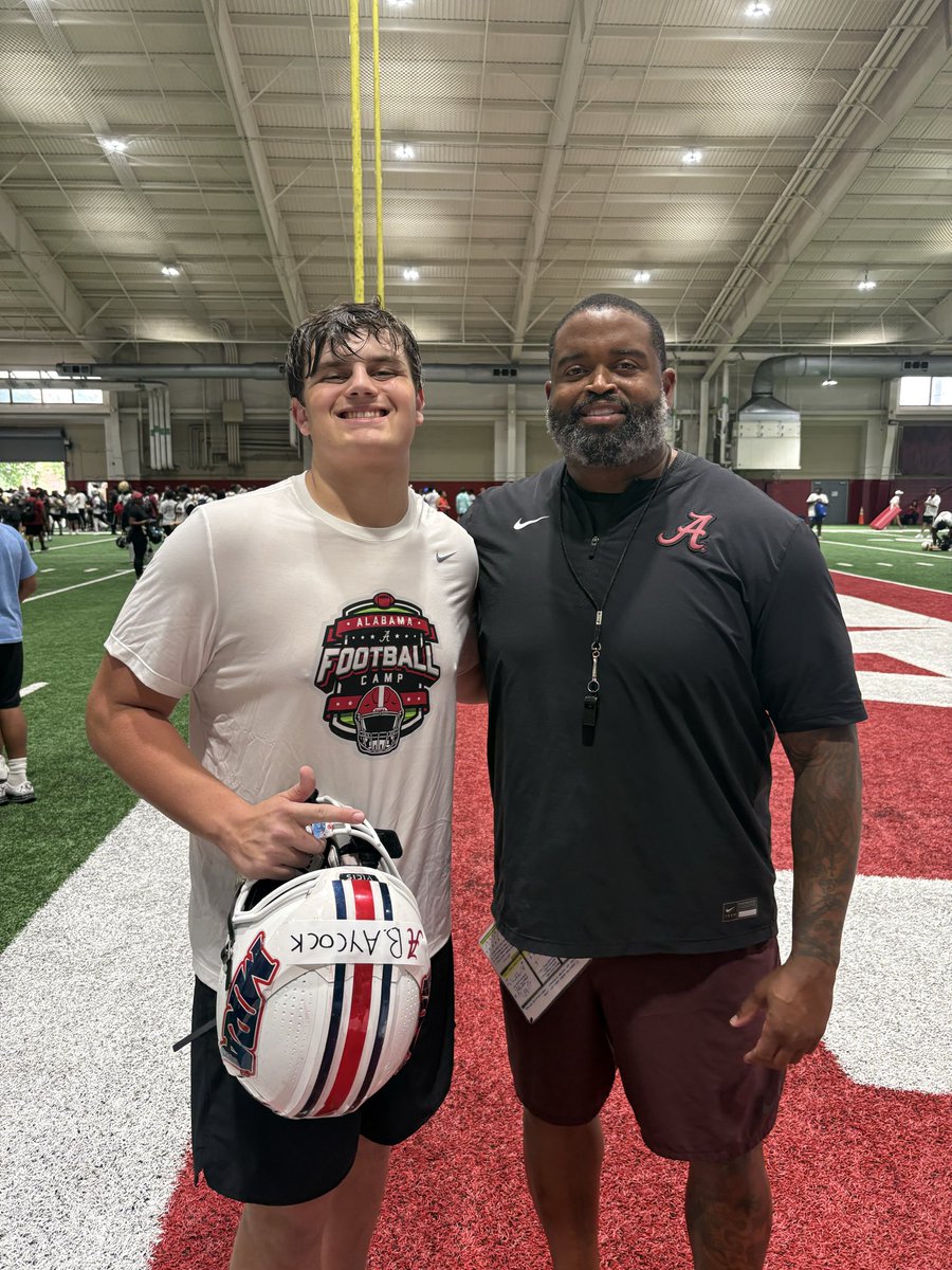 Brooks_AycockV's tweet photo. Had a great experience at the University of Alabama.  The coaching and competition made me better today.  

@KalenDeBoer 
@PlayerProMorgan @PaydaCourt 
@IAMKLEMM 
@JuJuSports1 @warren_rowan @InTheTrenches22 @CoachHerbertDa1 @6Specialk @jland2 https://t.co/pD4XjrIwoq