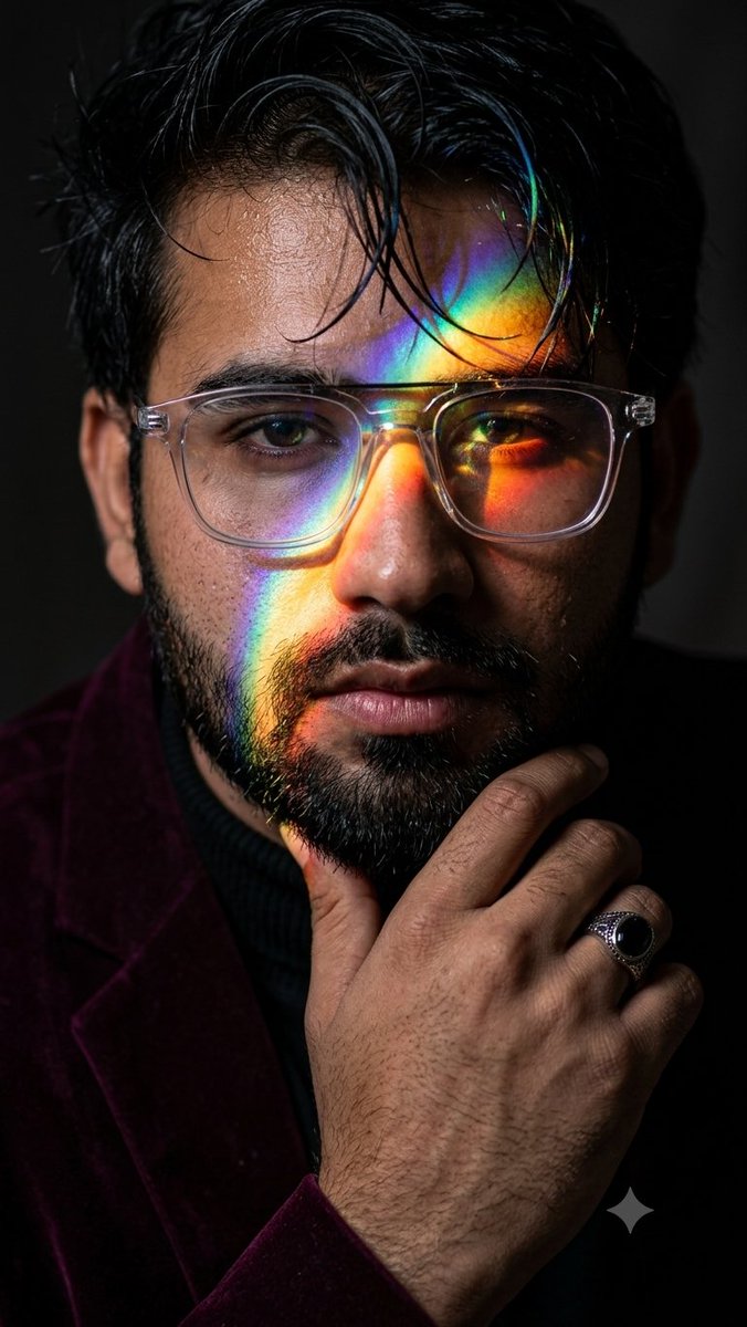 Prismatic Rainbow Light High Fashion Portrait
