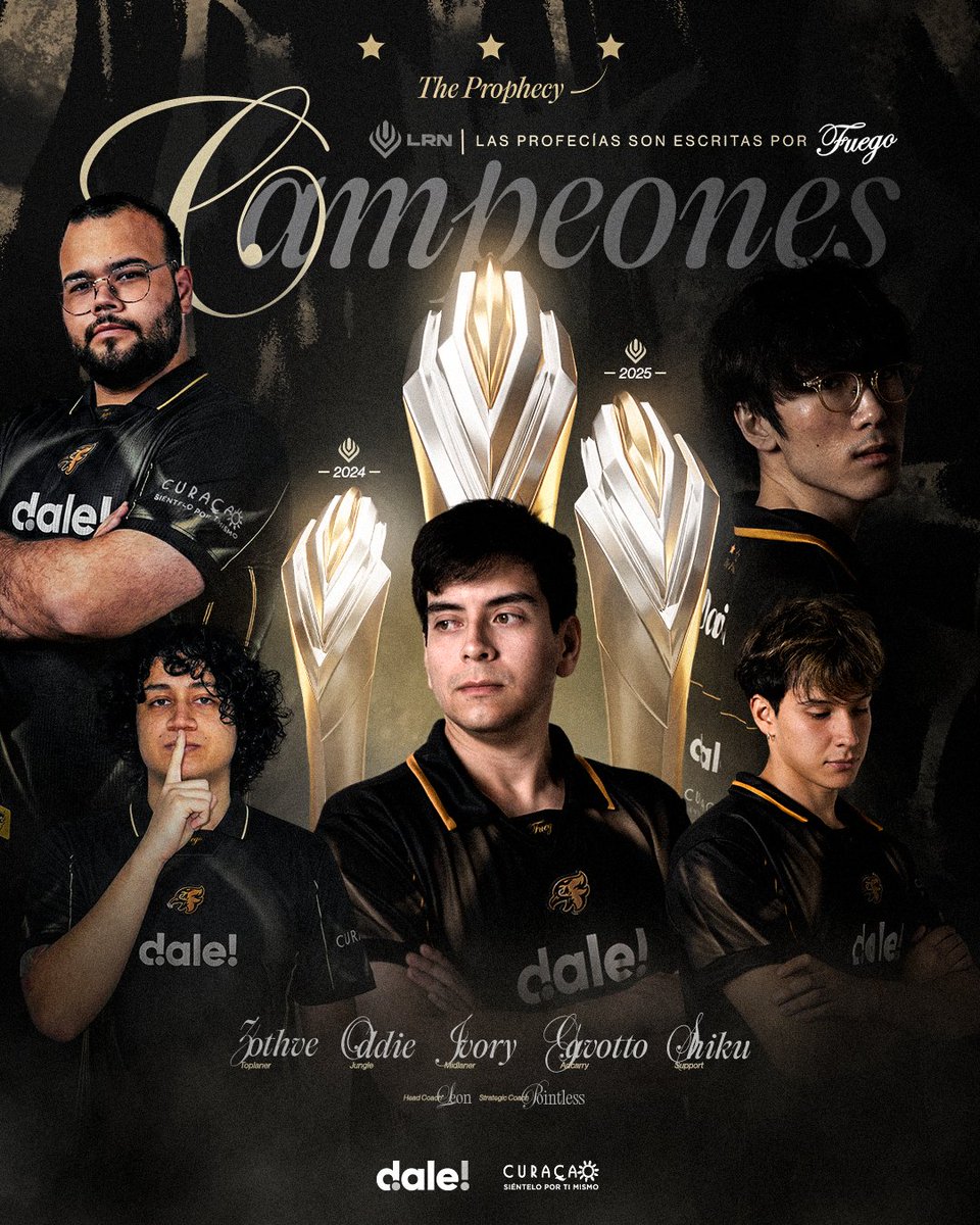 fuegocw's tweet photo. SOMOS TRICAMPEONES DE #LRN 🏆🏆🏆

Volvimos a hacer historia y pusimos a COLOMBIA en lo más alto de Latinoamérica. 🇨🇴

La profecía se cumplió, pero el camino aún no termina. No frenaremos hasta llegar a #LCS 🔜 https://t.co/t9oH21BKAe