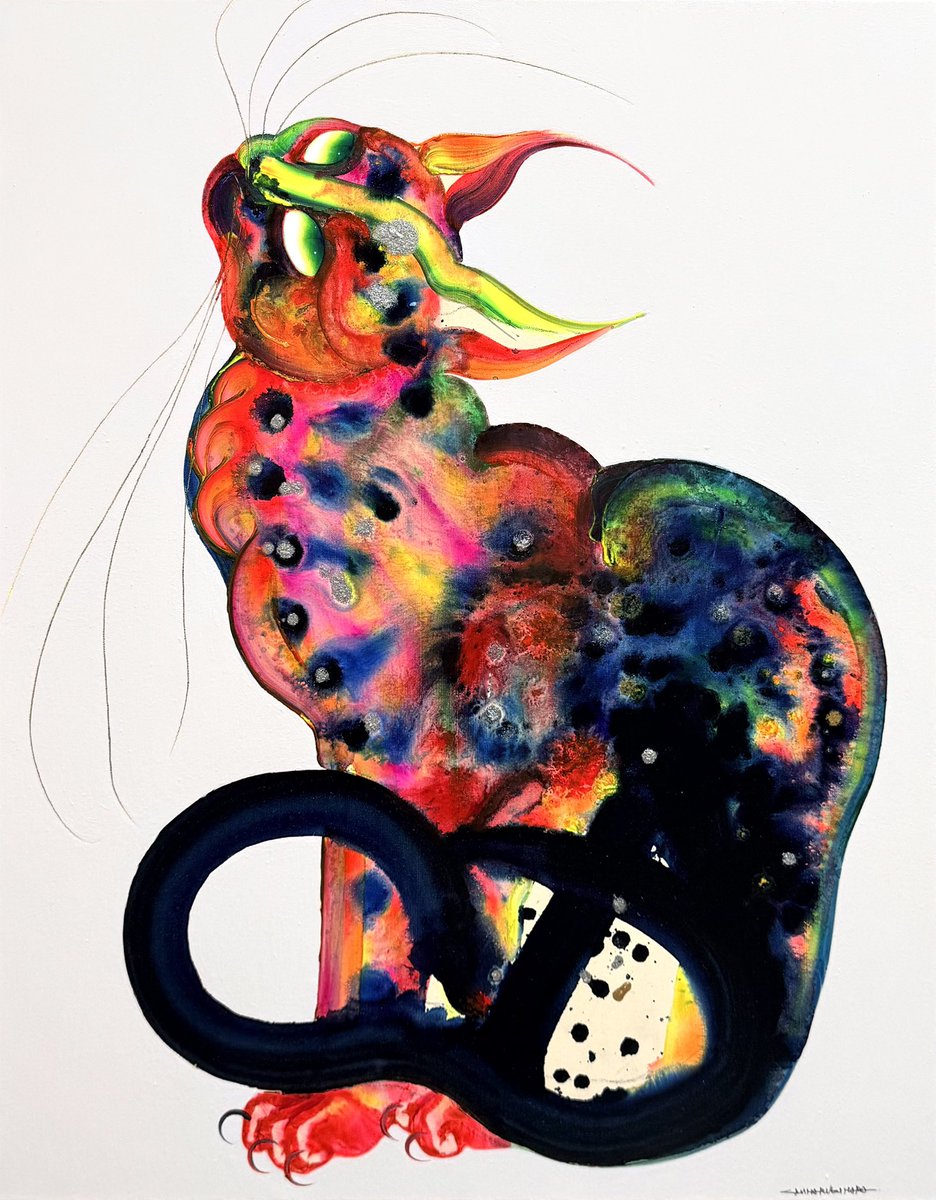 朧貓 2026 oil on canvas 910×727㎜/F30 Chiharu KIHARA *背景は白
