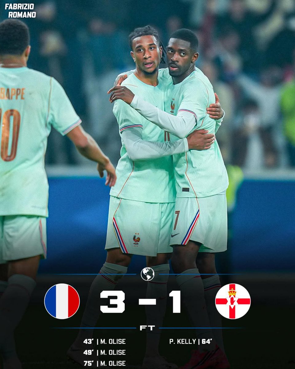 realDogsHause's tweet photo. A 𝐡𝐚𝐭-𝐭𝐫𝐢𝐜𝐤 from Michael Olise means France are going into the World Cup in style… 💪🇫🇷 https://t.co/UUceILFbhW