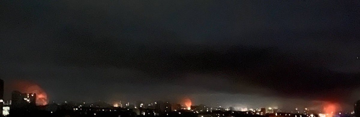 AmericanVatnik's tweet photo. Fires in Chuguyev, Kharkov region following Russian strikes https://t.co/e5xMgJsQe1