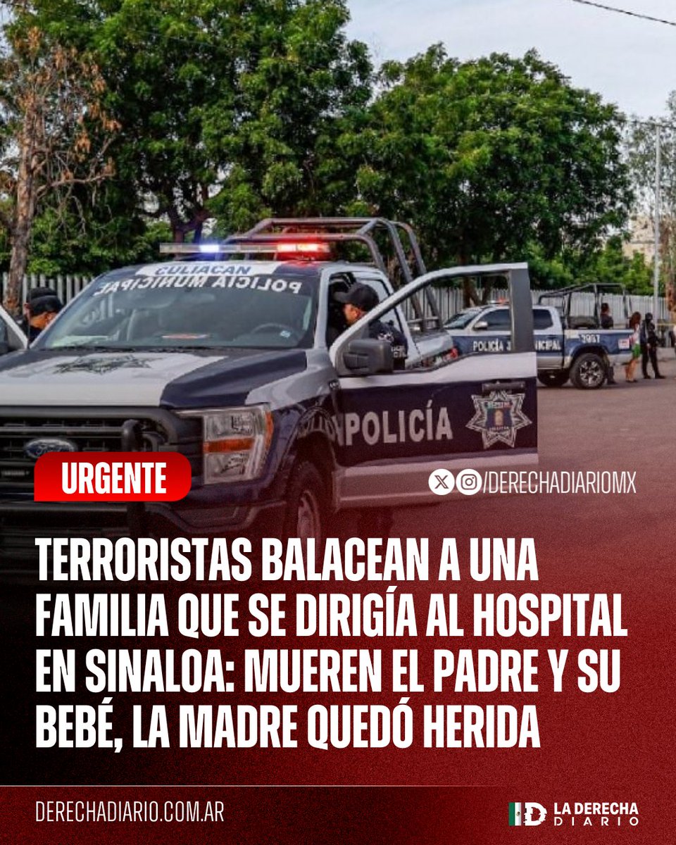 DerechaDiarioMX's tweet photo. 🚨🇲🇽 | #URGENTE SINALOA, BAÑO DE SANGRE: Una familia fue tiroteada por terroristas cuando se dirigía al hospital en Escuinapa para atender a su bebé por una picadura de alacrán: El padre y su infante murieron en la escena, mientras la madre agonizó antes de recibir atención. https://t.co/KF0cAVYVgq