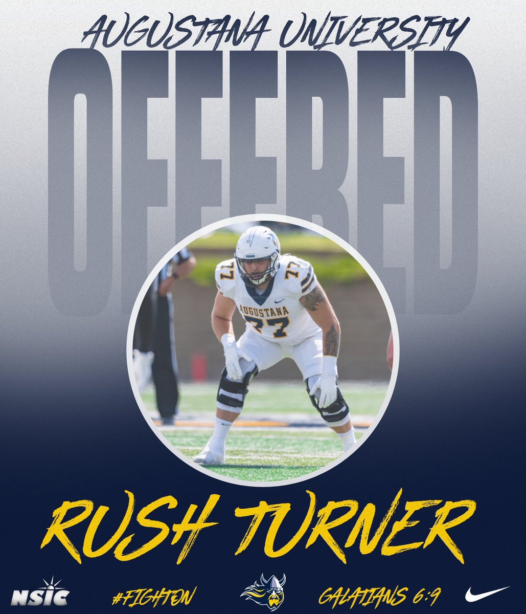 RushTurner71's tweet photo. After a great camp at SDSU I am blessed to receive an offer from @AugieFB!
@CoachBKearsley @coachscholten @CoachOJ_ 
@STMCavsFB 
@NickWald4 @11_Hagen @5StarFBRecruits https://t.co/0X8gXfaSqj