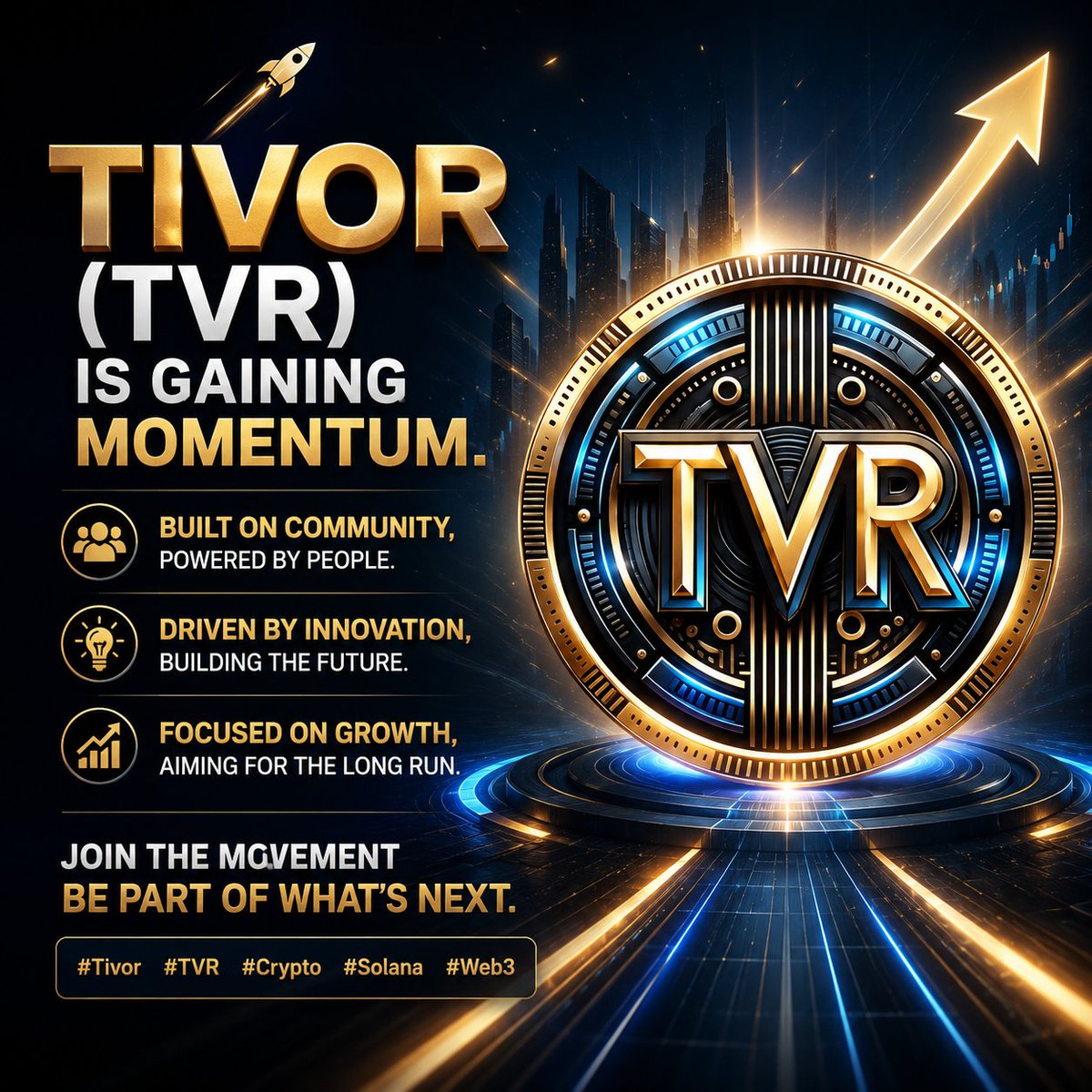 Tivor_TVR's tweet photo. π Tivor (TVR) is building momentum. Strong community, clear vision, and a future driven by innovation. Join the movement and be part of the journey. #Tivor #TVR #Crypto https://t.co/fpxlvlK6o0