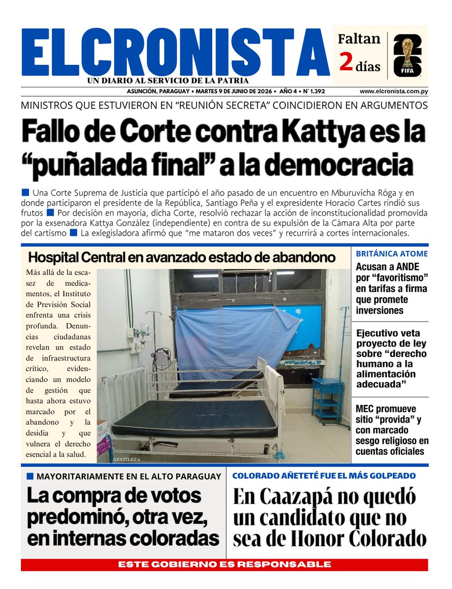 elcronistapy's tweet photo. 📰 Tapa del 09/06/2026

📲 Accedé a : https://t.co/aFXd7U6oHB https://t.co/zocAMvFm72