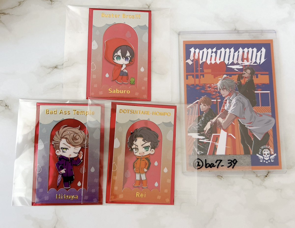 ba7_39's tweet photo. 【交換】ヒプマイ スイパラ クリアカード  クリカ

譲る⇒三郎、零、獄

求む⇒左馬刻、または定価譲渡

■郵送また都内手渡し希望 https://t.co/gxsCgl2pCA