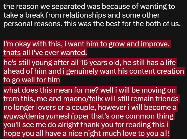 i1_xee's tweet photo. Hello Everynyan!!!,
An unfortunate event happened today, but in short me and @TheMaono are no longer together anymore.

( I only posted this to inform all of you that i am not his Wife/Nor Partner anymore )
More Information below:
#asym - community https://t.co/DDhEolyp8z