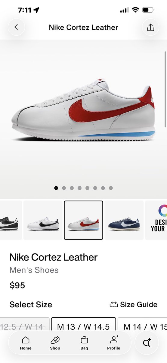 With2HoleInOnes's tweet photo. @Super70sSports Nike still sells The Cortes. I’m buying a pair, still looks clean.. https://t.co/n2iqee3p0G
