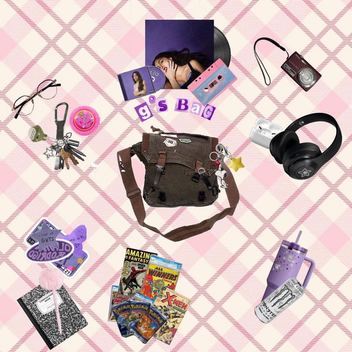 justg1020's tweet photo. What’s in my bag but make it Olivia ✨ - @girlsoinproject day 1 💞💞 https://t.co/ScFIAOOnix